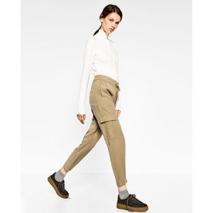 Zara Cargo Pant Khaki Size XS